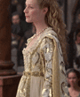 Violas weiß-goldenes Bühnenkostüm